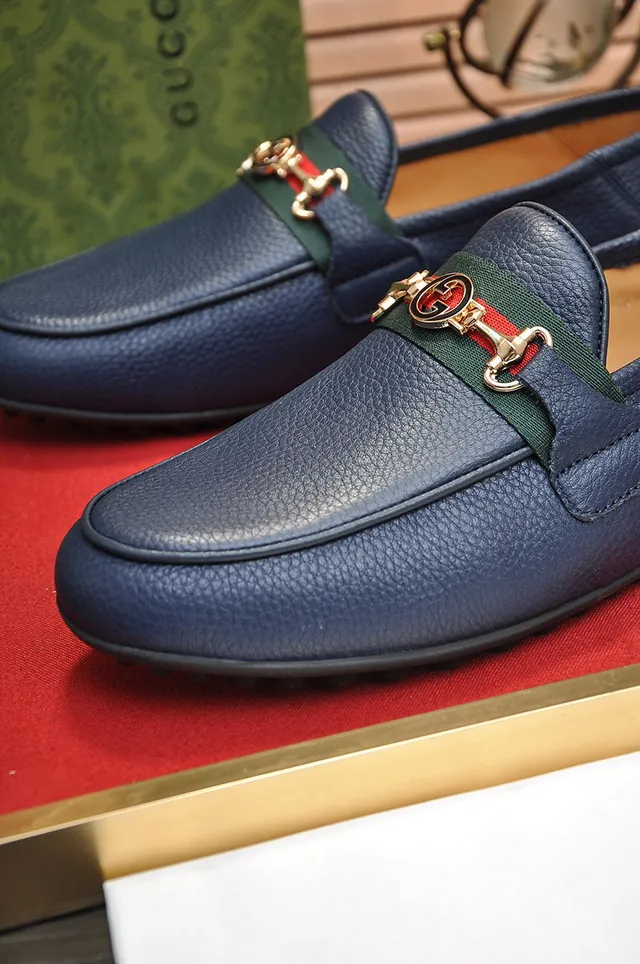 Gucci Horsebit 1955 Bleu marine cuir mocassins 3