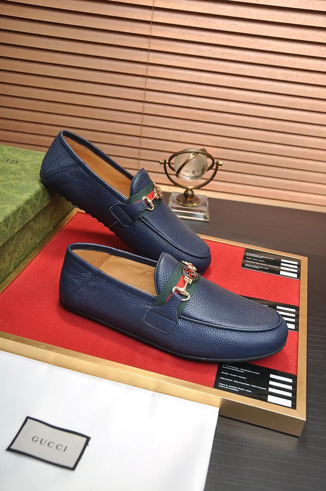 Gucci Horsebit 1955 Bleu marine cuir mocassins 5