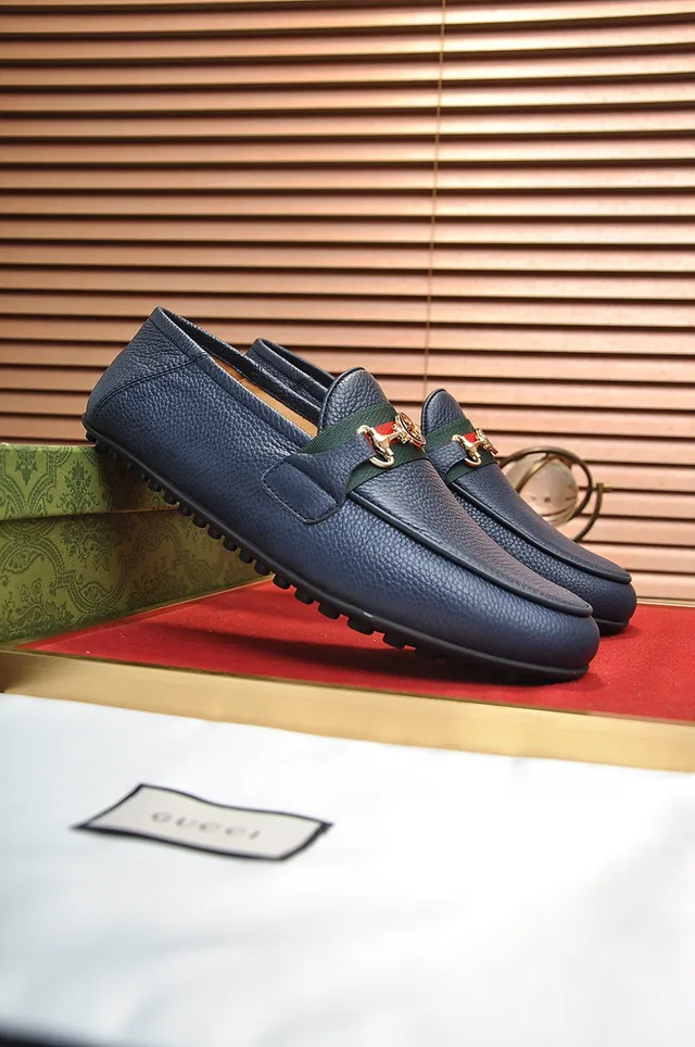 Gucci Horsebit 1955 Bleu marine cuir mocassins 9