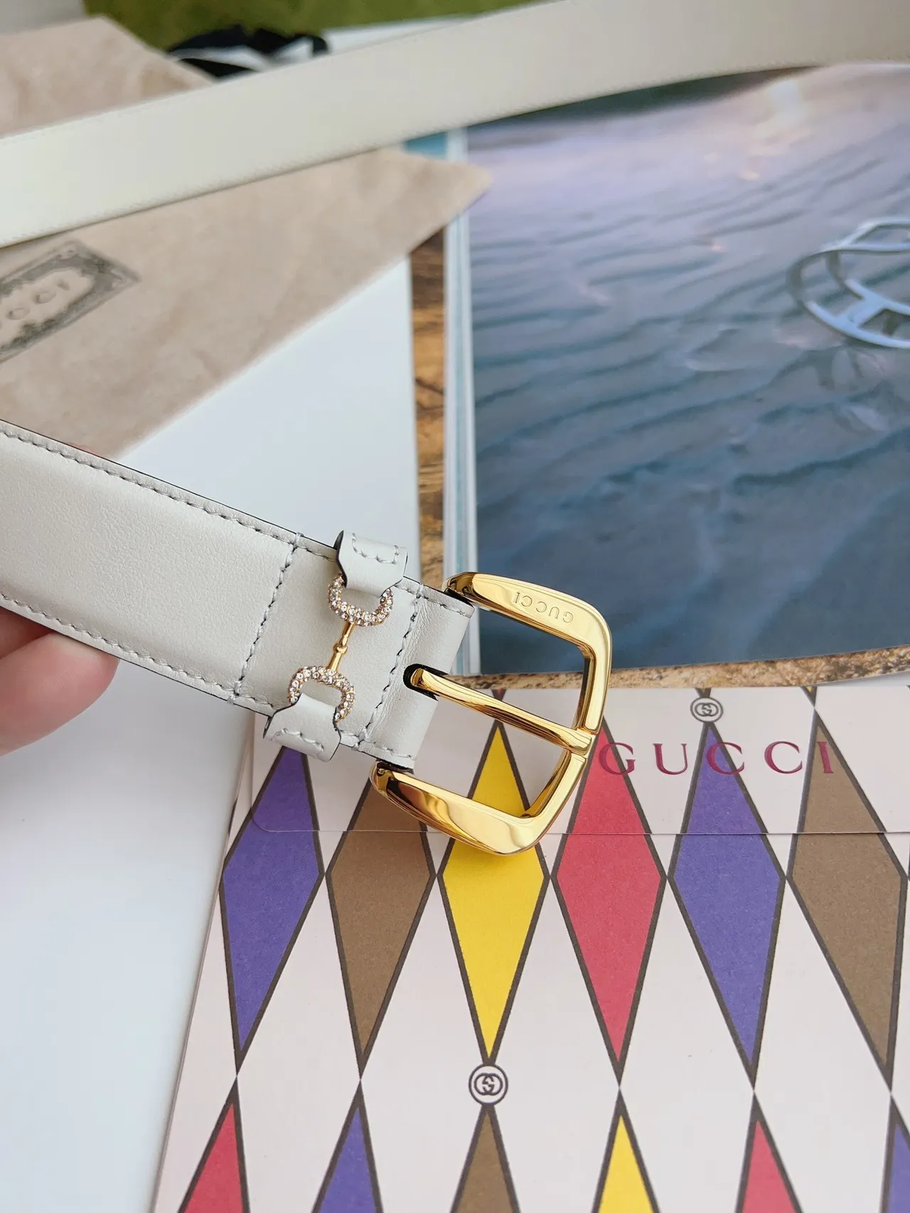 Gucci Horsebit 1955 Off-White Leather Belt 3