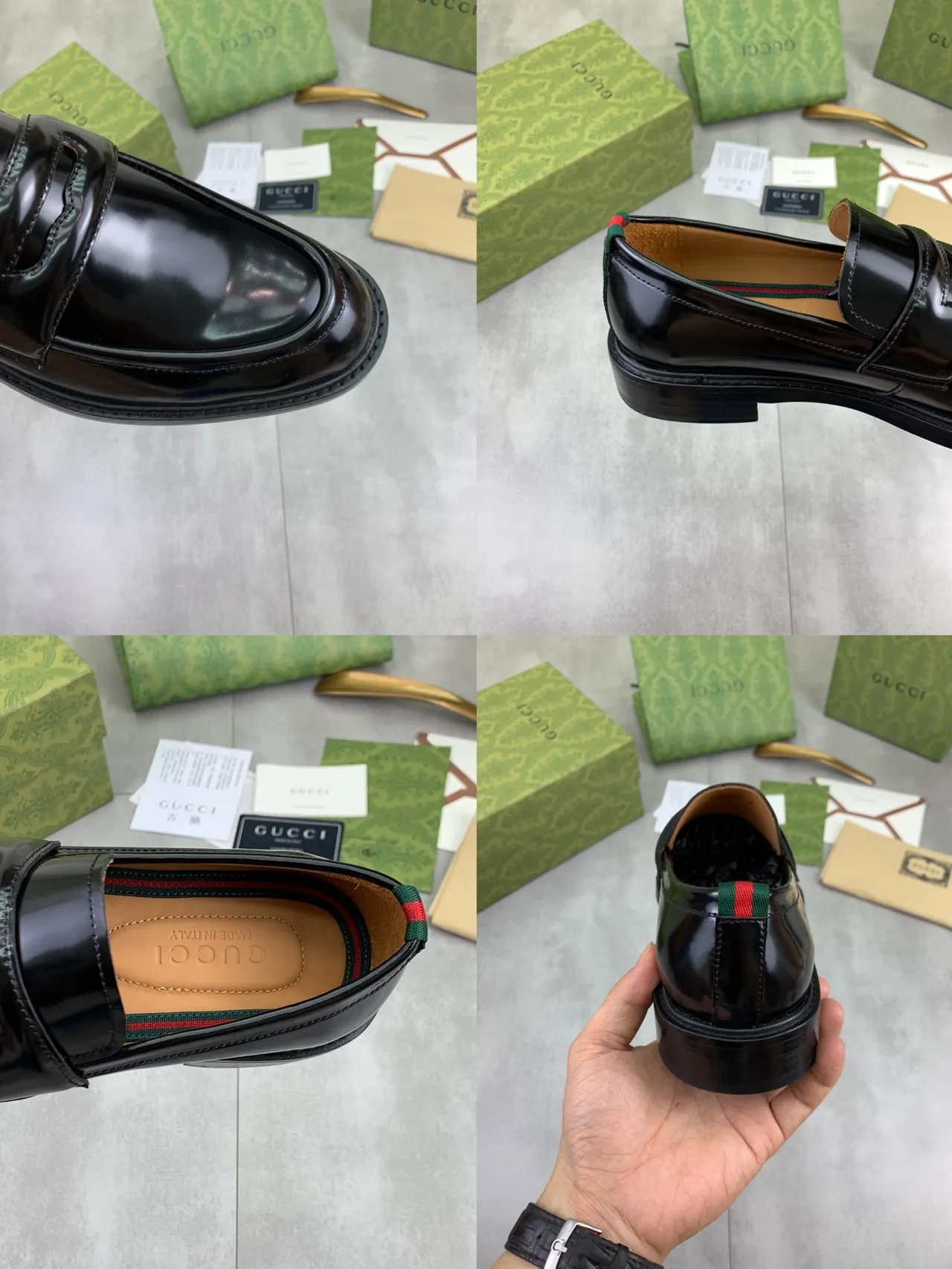 Gucci Horsebit 1955 Patent Black Loafers 2