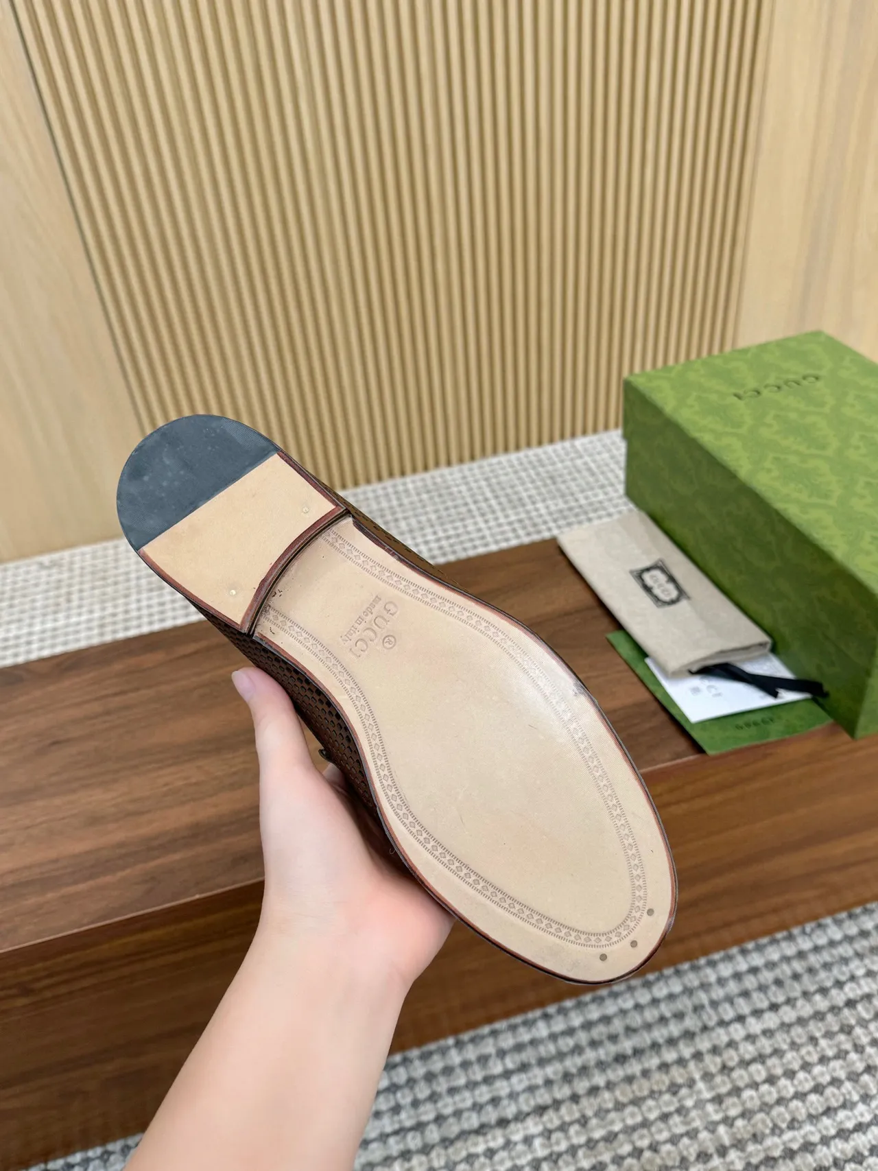 Gucci Horsebit 1955 Loafers cuir marron perforés 9