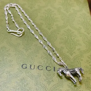 Gucci Horsebit 1955 Silver-Tone Horse Pendant Necklace