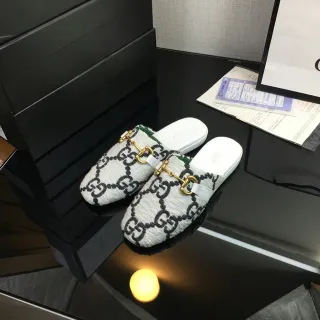 Gucci Horsebit 1955 White Black GG Jacquard Wool-Blend Upper Gold-Tone Buckle Casual Shoes