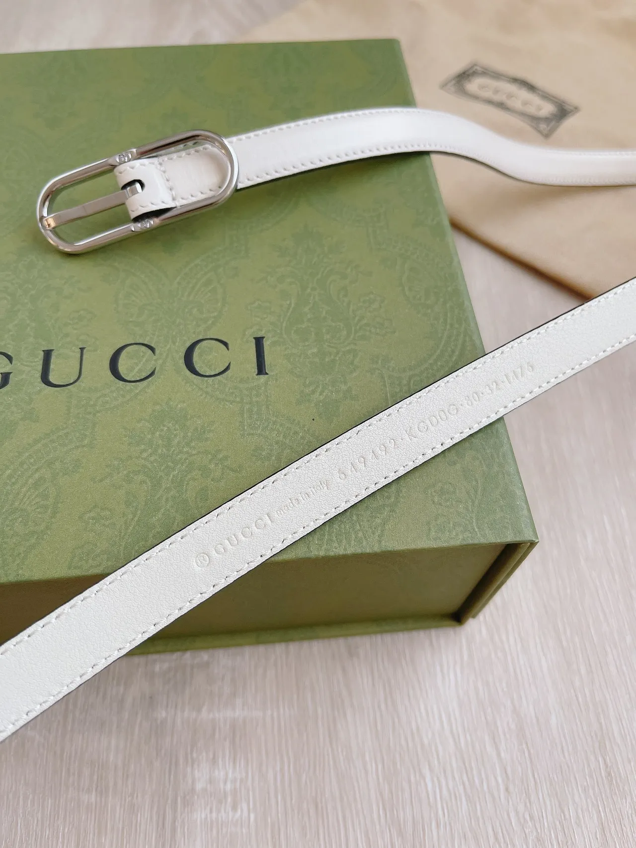 Gucci Horsebit 1955 White Black Slim Piping Leather Belt 4