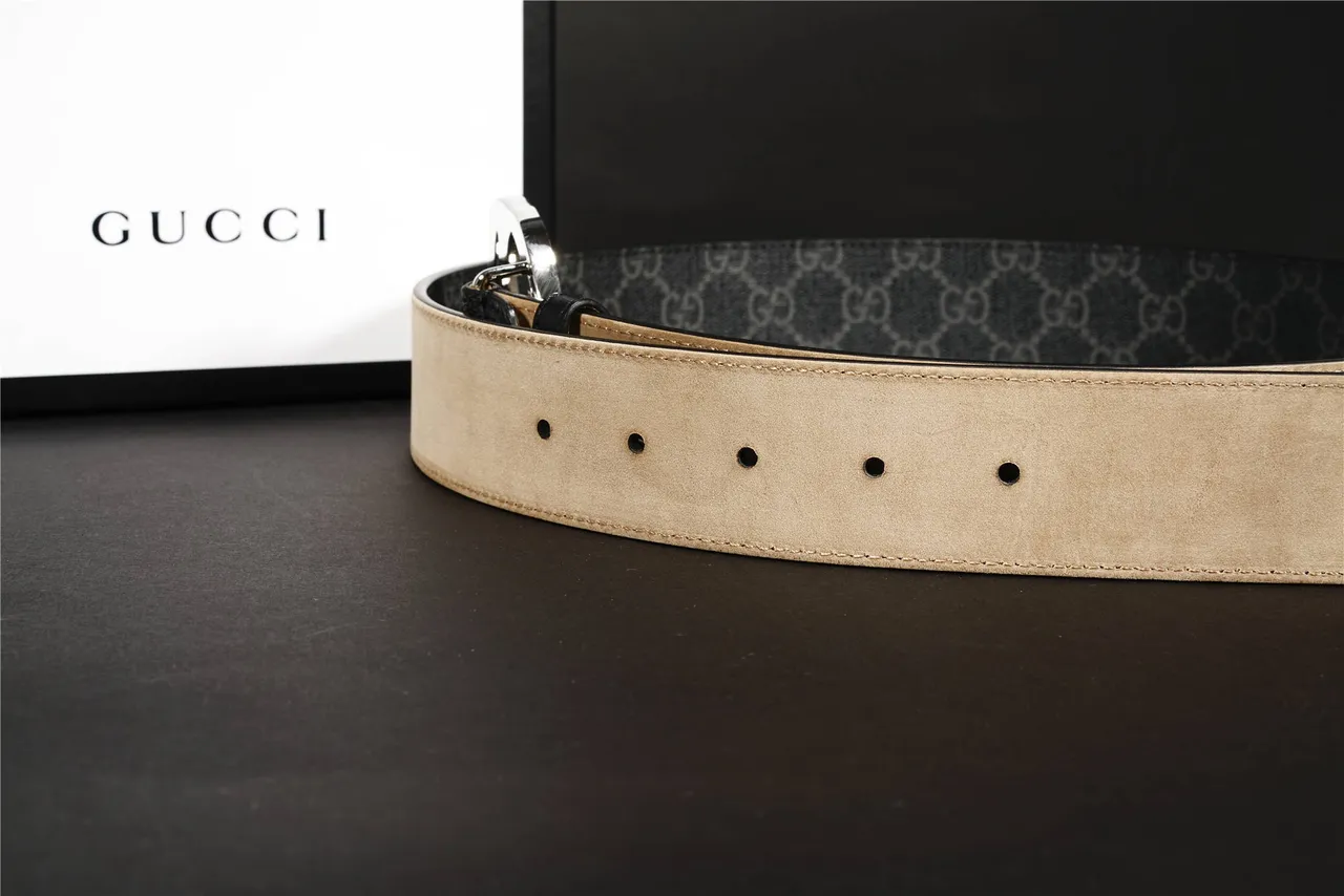 Gucci Interlocking G Belt cuir monogramme gris charbon ceinture 4