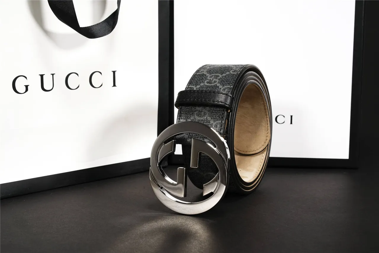 Gucci Interlocking G Belt cuir monogramme gris charbon ceinture 7