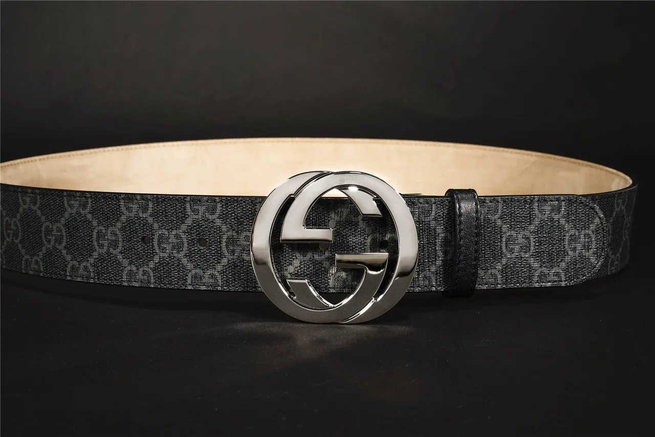Gucci Interlocking G Belt cuir monogramme gris charbon ceinture 8