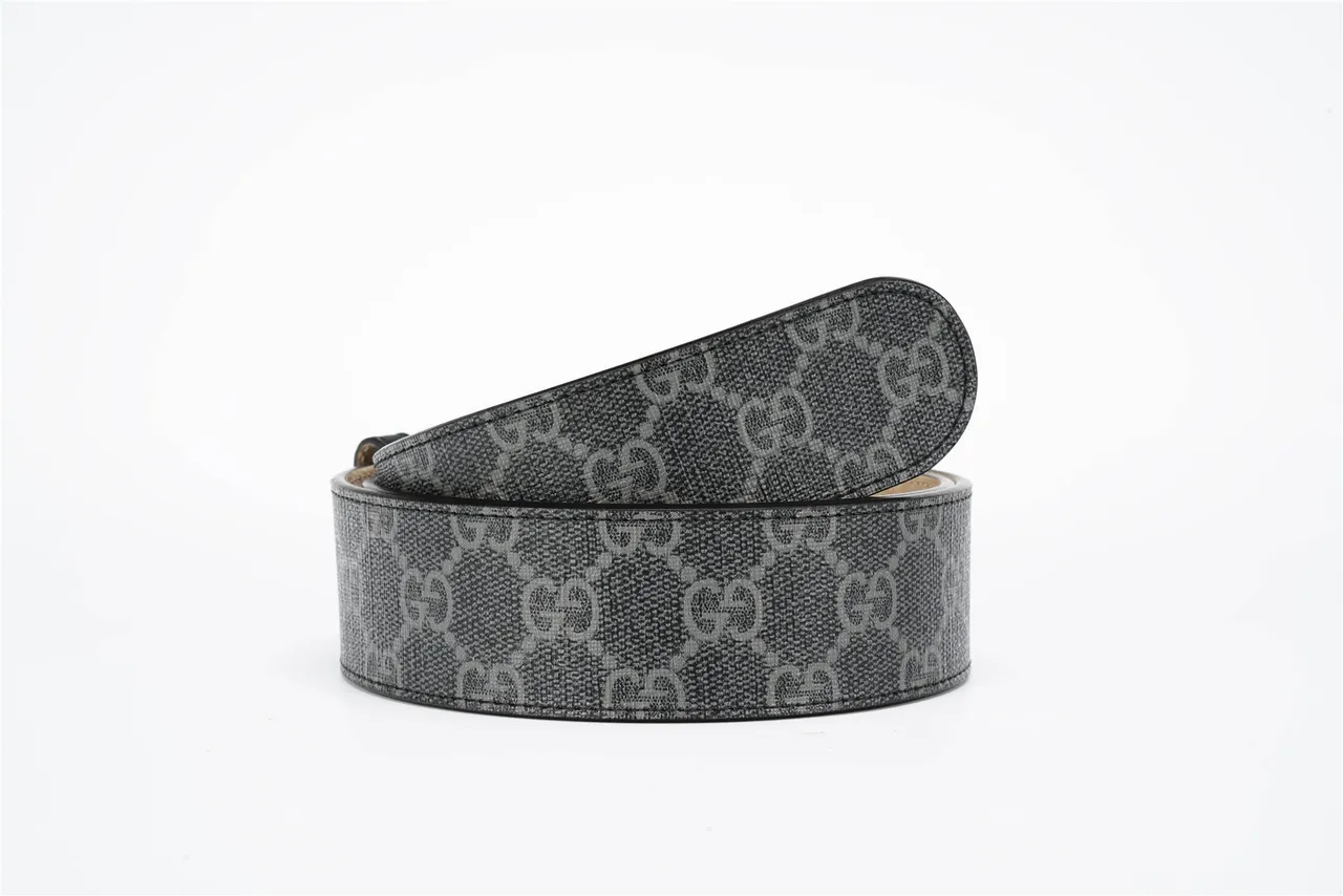 Gucci Interlocking G Belt cuir monogramme gris charbon ceinture 14