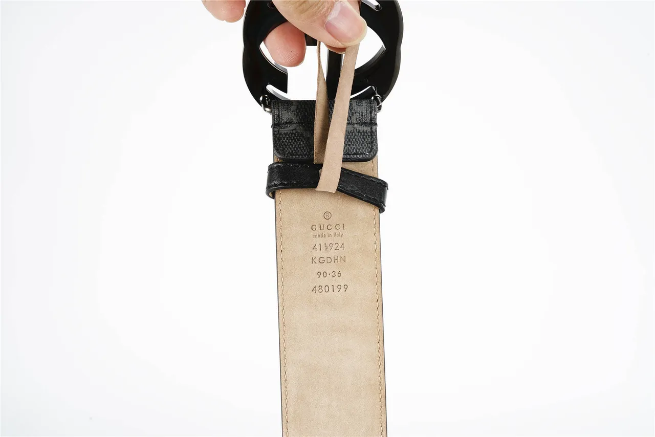 Gucci Interlocking G Belt cuir monogramme gris charbon ceinture 17