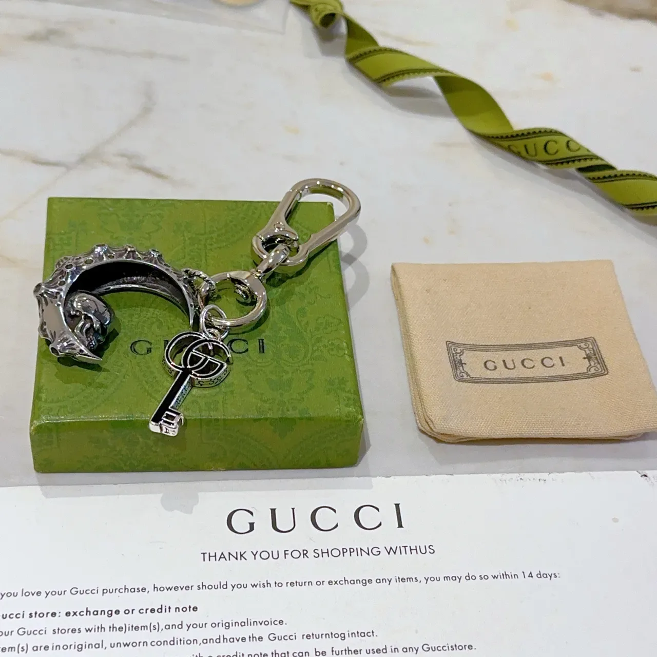 Gucci Interlocking G Crescent Moon Keychain Jewelry 3