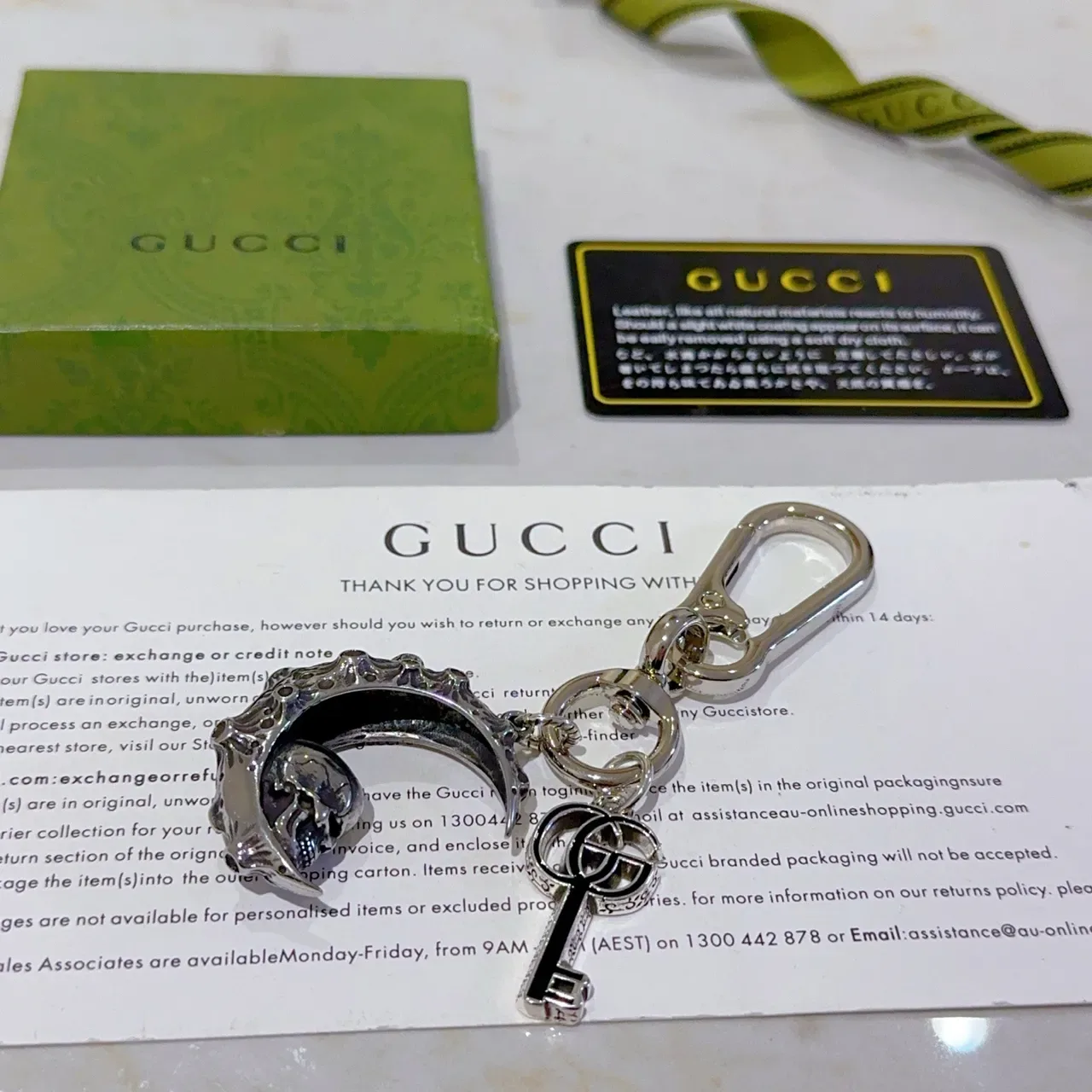 Gucci Interlocking G Crescent Moon Keychain Jewelry 6