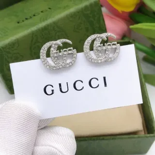 Gucci Interlocking G Crystal Pavé Stud Earrings