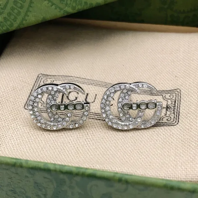 Gucci Interlocking G Crystal Pavé Stud Earrings 3