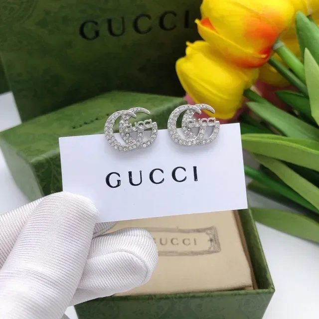 Gucci Interlocking G Crystal Pavé Stud Earrings 6