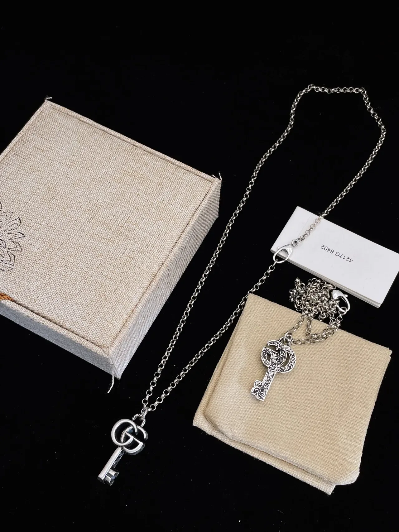 Gucci Key Interlocking GG Silver-Toned Necklace 4