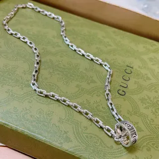 Gucci Link to Love Collier bague pendentif intégré en argent