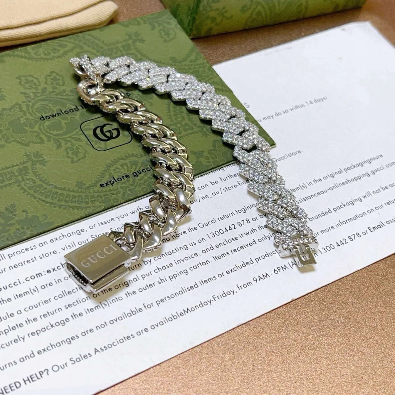 Gucci Multi-Row Pavé Curb Link Bracelet 2