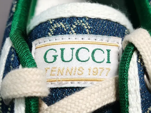 Gucci Navy Red GG Monogram Canvas Web Stripe Detail Lifestyle Sneakers 2