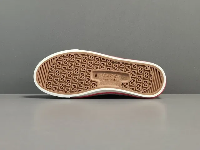 Gucci Navy Red GG Monogram Canvas Web Stripe Detail Lifestyle Sneakers 11