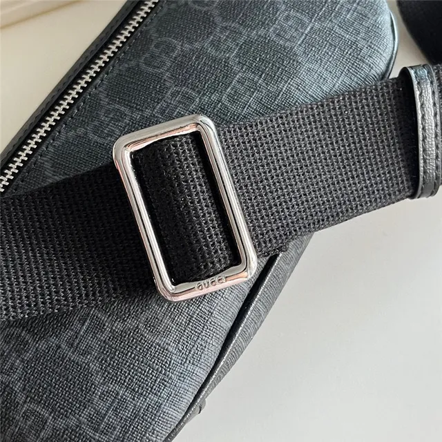 Gucci Ophidia Beige Brown GG Monogram Canvas Leather Trim Fashion Belt Bag 5
