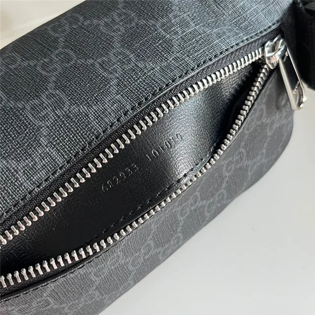 Gucci Ophidia Beige Brown GG Monogram Canvas Leather Trim Fashion Belt Bag 6