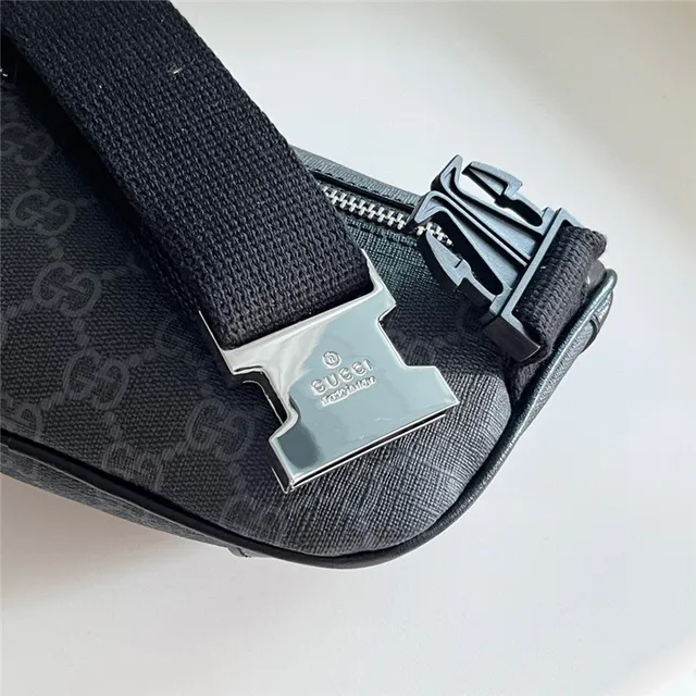 Gucci Ophidia Beige Brown GG Monogram Canvas Leather Trim Fashion Belt Bag 7