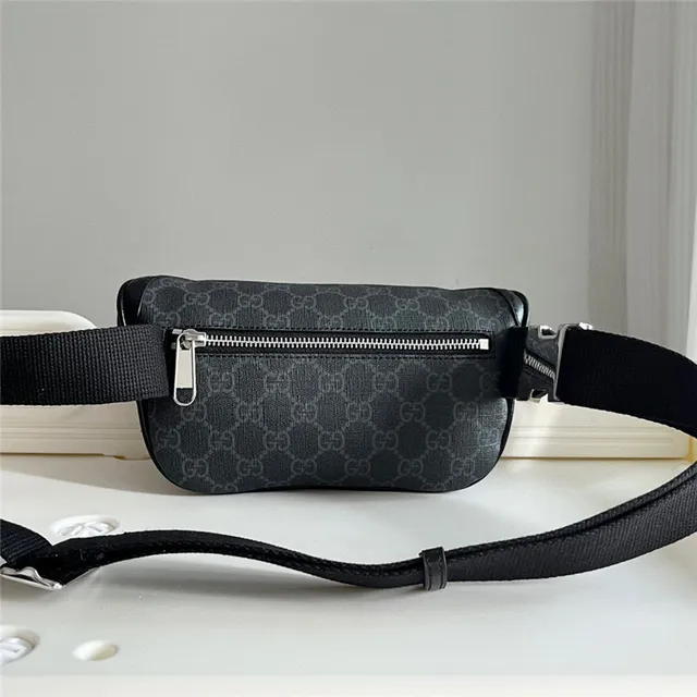 Gucci Ophidia Beige Brown GG Monogram Canvas Leather Trim Fashion Belt Bag 8