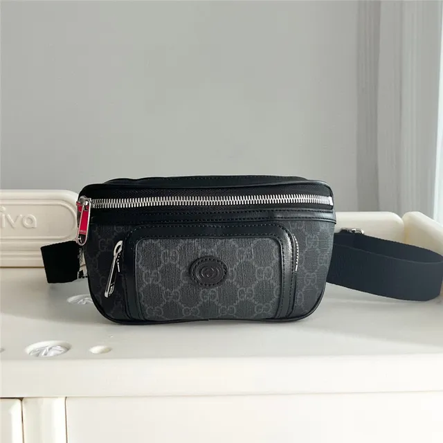 Gucci Ophidia Beige Brown GG Monogram Canvas Leather Trim Fashion Belt Bag 9