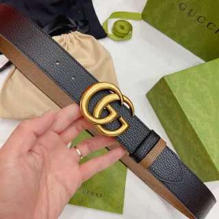 Gucci Ophidia काला और टैन भुजभुज चमड़ी का बेल्ट