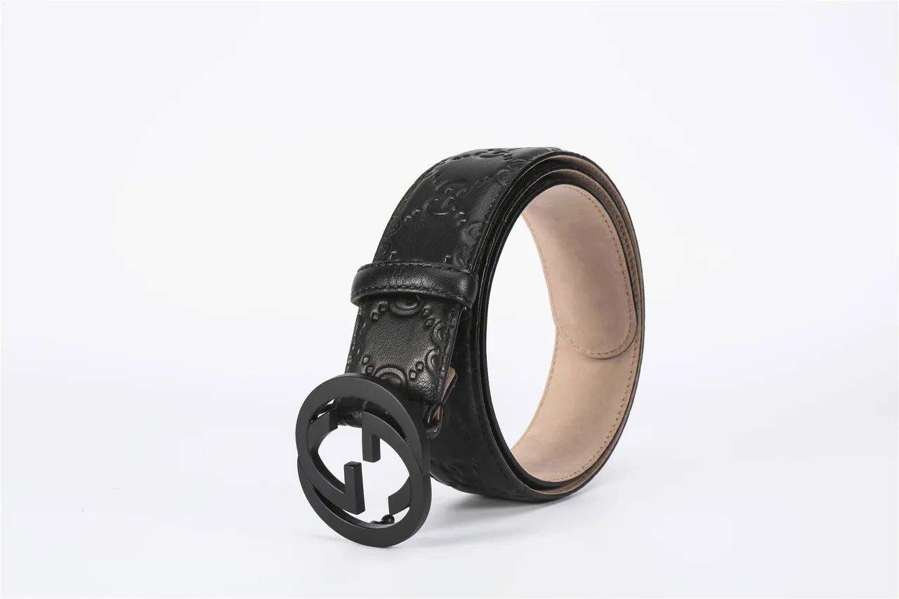 Gucci Ophidia Black Embossed GG Leather Belt 5