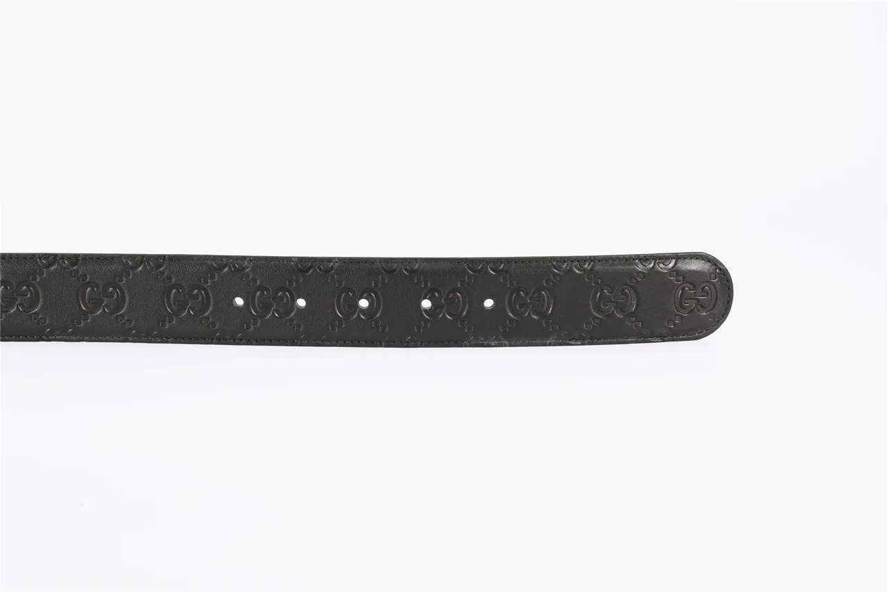 Gucci Ophidia Black Embossed GG Leather Belt 9