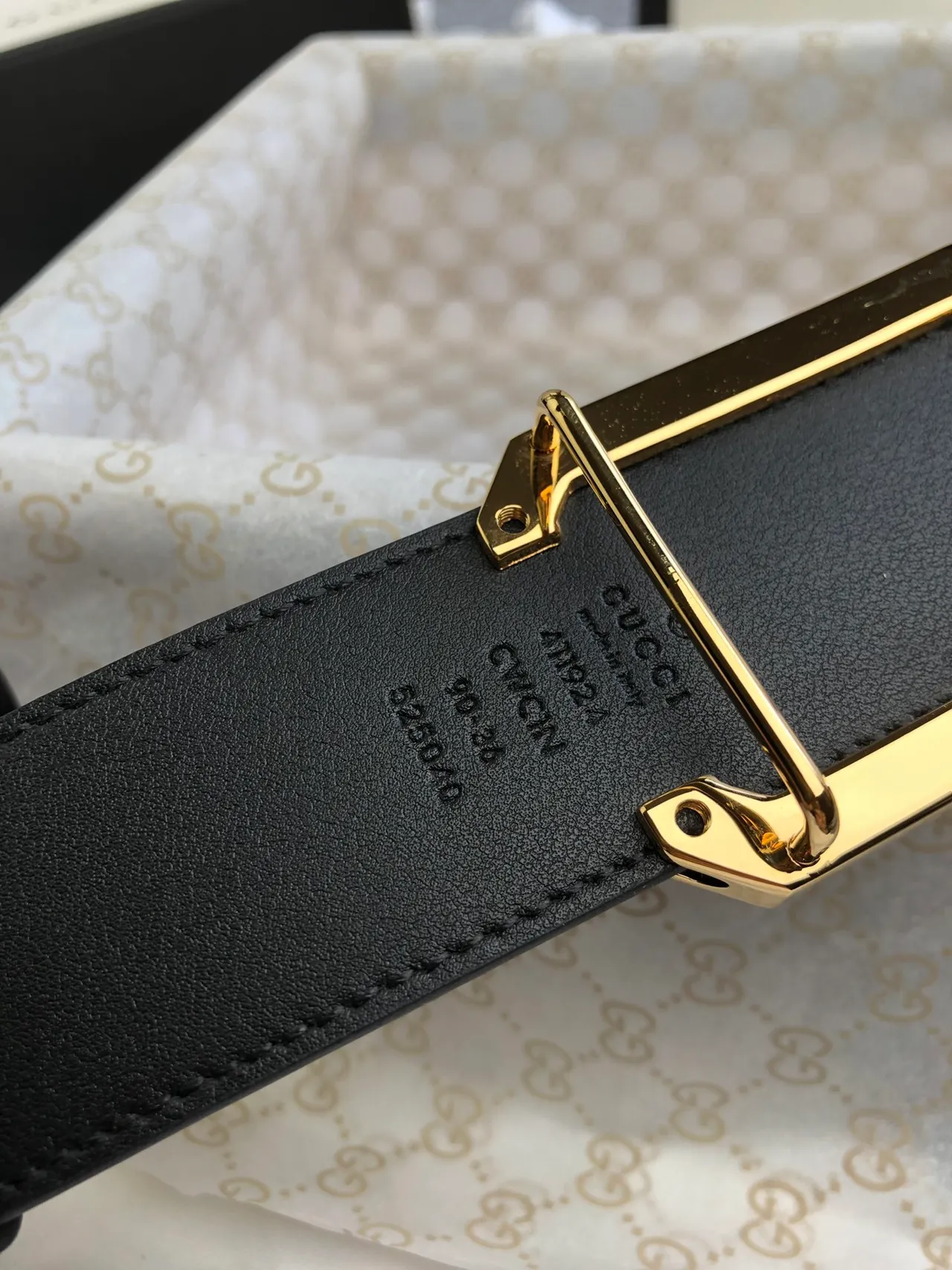 Gucci Ophidia Black GG Monogram Leather Belt 4