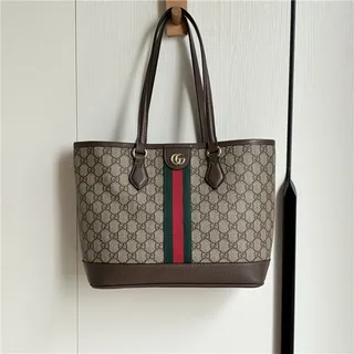 Gucci Ophidia GG Monogram Toile Bordeaux Rayures Web Sac Tote 6