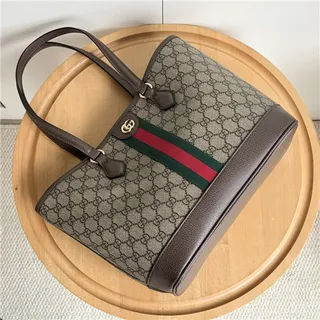 Gucci Ophidia GG Monogram Toile Bordeaux Rayures Web Sac Tote 7