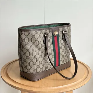 Gucci Ophidia GG Monogram Toile Bordeaux Rayures Web Sac Tote 10