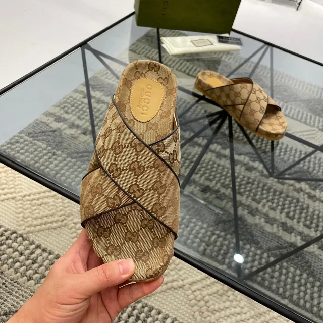 Gucci Ophidia GG Monogram Cross-Strap Slippers 5