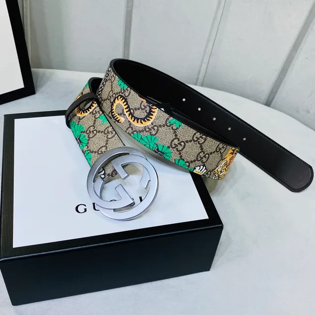 Gucci Ophidia GG Monogram Ceinture en cuir avec motif tigre et serpent 3