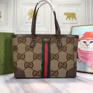 Gucci Ophidia GG Monogram Web Stripe Tote Bag