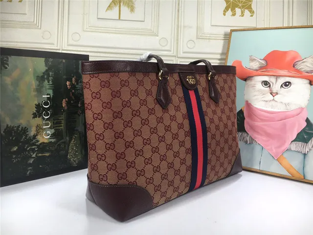 Gucci Ophidia GG Monogram Web Stripe Tote Bag 17
