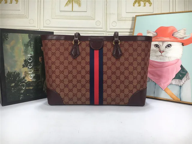 Gucci Ophidia GG Monogram Web Stripe Tote Bag 18