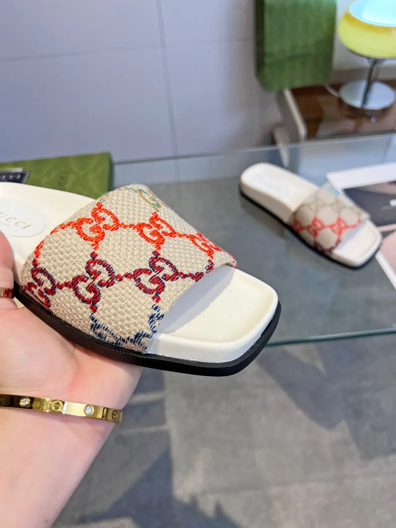 Gucci Ophidia GG Web Woven Strap Slippers 3