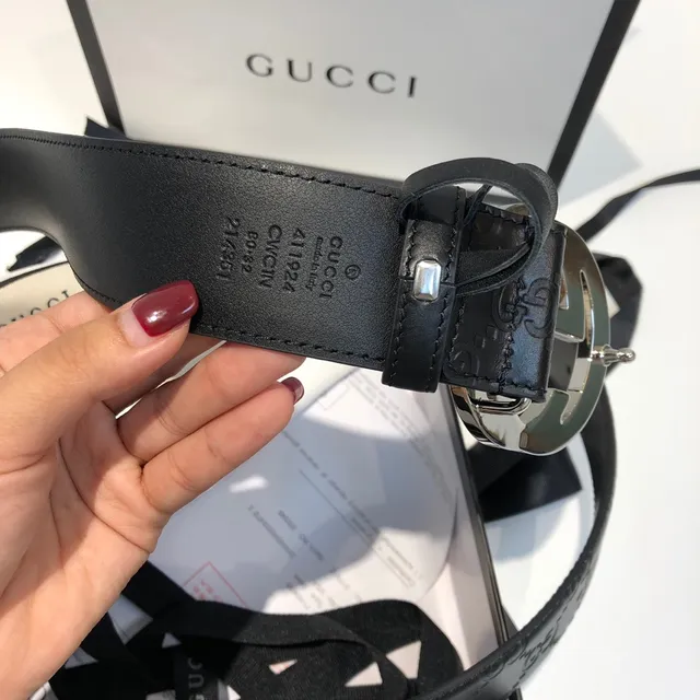 Gucci Ophidia Interlocking G Buckle Ceinture en cuir noir 2