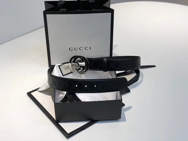 Gucci Ophidia Interlocking G Buckle Ceinture en cuir noir 3
