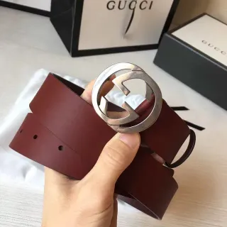 Gucci Ophidia Interlocking G Buckle Burgundy Leather Belt