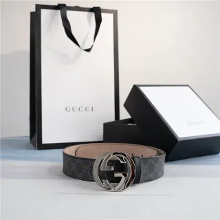 Gucci Ophidia Interlocking G Buckle GG Monogram Leather Belt