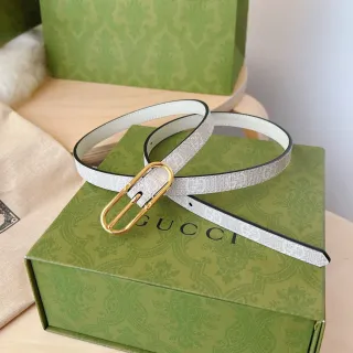 Gucci Ophidia Thin Reversible GG Monogram Leather Belt