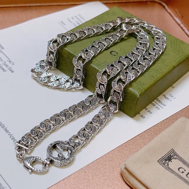 Gucci Ornate Curb-Link Interlocking G Logo Necklace 6