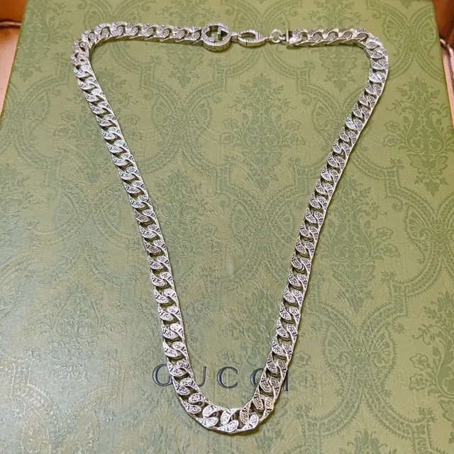 Gucci Ornate Curb-Link Interlocking G Logo Necklace 7