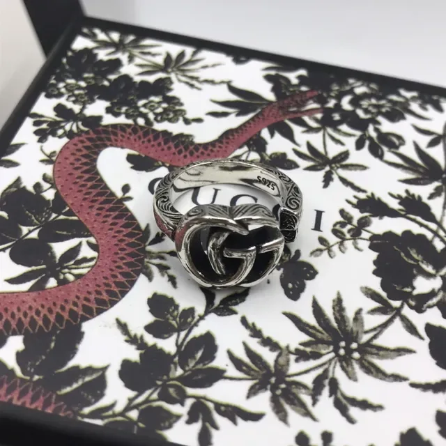 Gucci Ornate Scrollwork Open-Band Silver Ring 3